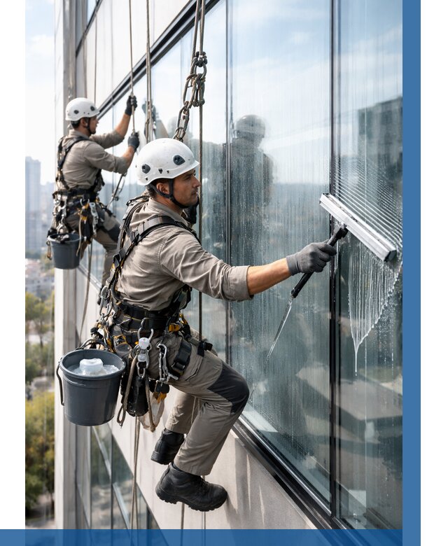 Мойка окон альпинистами в Юбилейном от 4636 р. | ВЫСОТНИК-Юбл