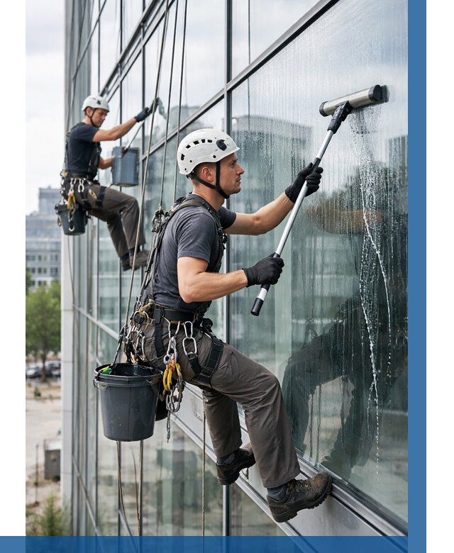 Мойка витражей альпинистами в Юбилейном от 721 р. под ключ|ВЫСОТНИК-Юбл