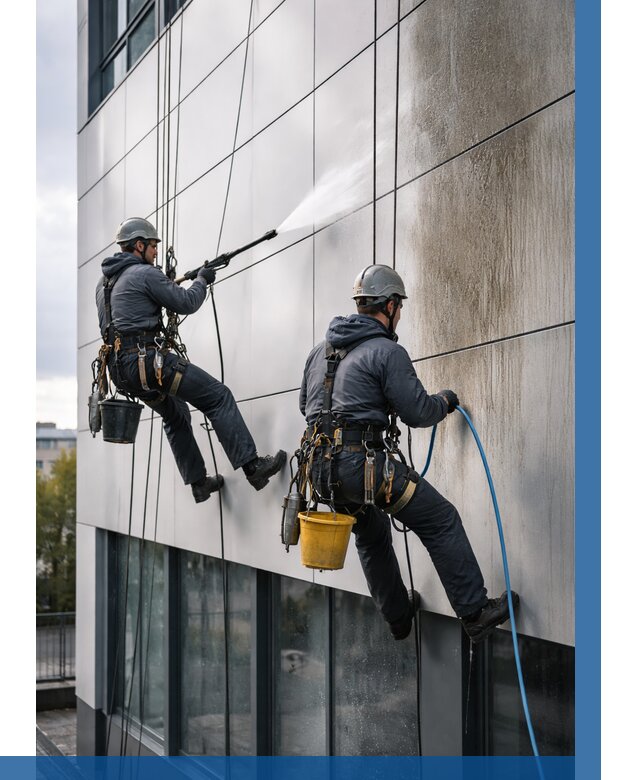 Мойка фасада из композита в Юбилейном по цене от 309 р. | ВЫСОТНИК-Юбл