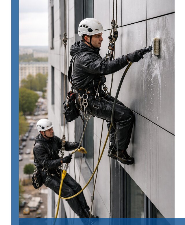Профессиональная мойка фасада из композита в Юбилейном