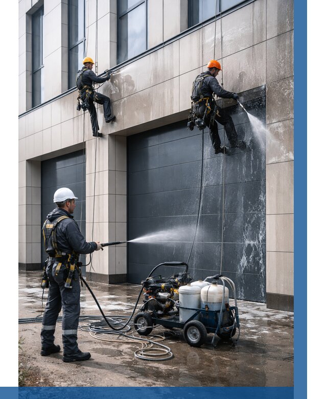 Послестроительная мойка фасада в Юбилейном от 309 р. | ВЫСОТНИК-Юбл