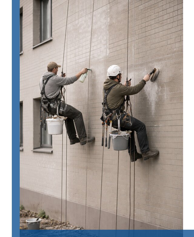Удаление высолов с фасада зданий в Юбилейном без повреждений и следов
