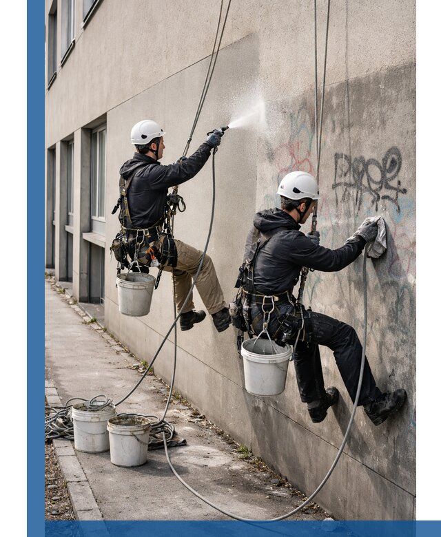 Антиграффити покрытие фасада с защитой от надписей в Юбилейном