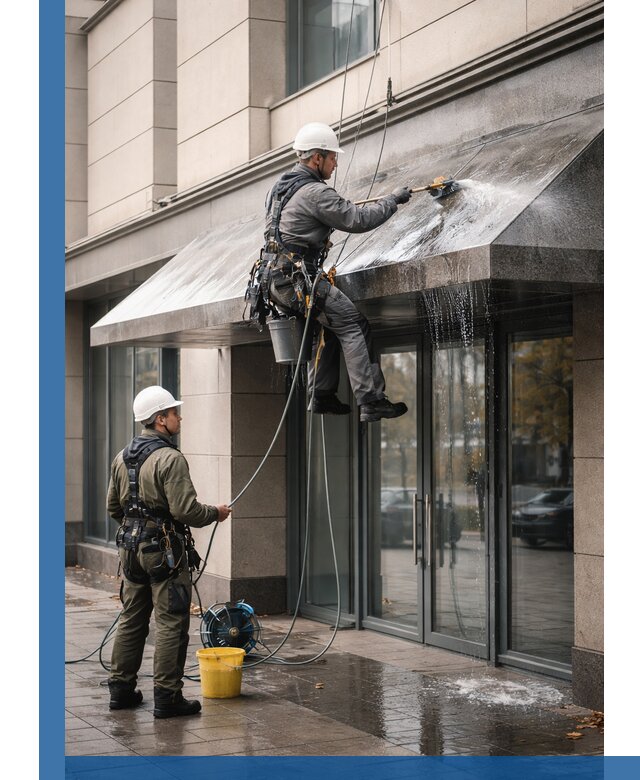 Профессиональная мойка козырьков и навесов в Юбилейном