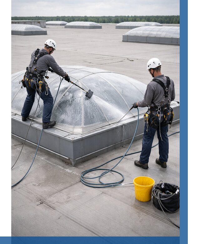 Мойка зенитных фонарей в Юбилейном, заказать от 4636 р. | ВЫСОТНИК-Юбл