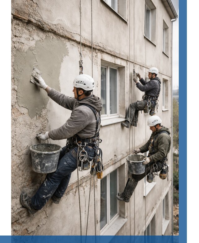 Ремонт штукатурного фасада в Юбилейном от 773 р. под ключ | ВЫСОТНИК-Юбл