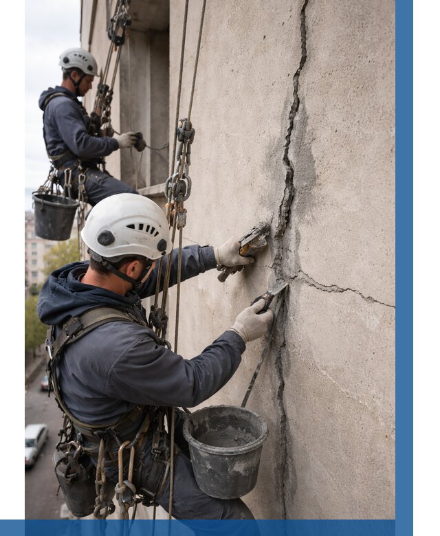 Заделка трещин на фасаде в Юбилейном от 927 р. | ВЫСОТНИК-Юбл