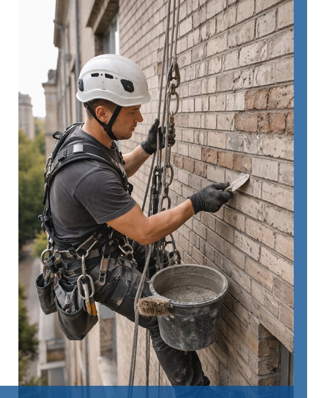 Ремонт кирпичной кладки фасада в Юбилейном от 1855 р. | ВЫСОТНИК-Юбл