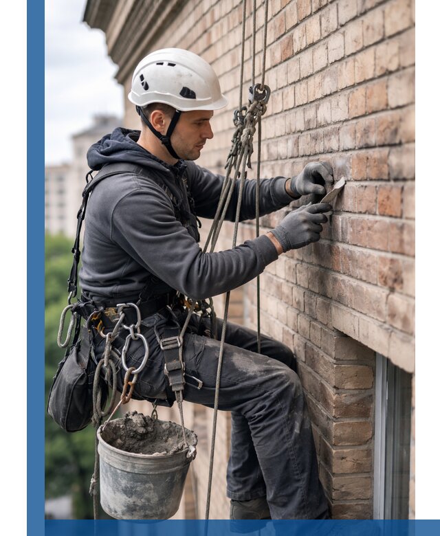 Качественный ремонт кирпичной кладки фасада в Юбилейном с гарантией