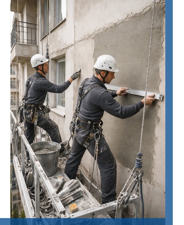 Штукатурка фасада на высоте в Юбилейном от 927 р. | ВЫСОТНИК-Юбл