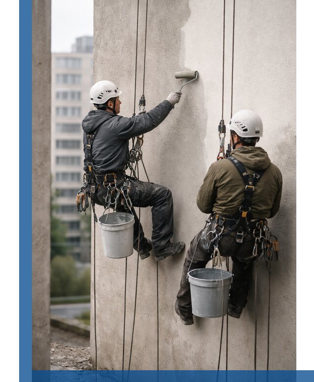 Покраска фасадов высотными альпинистами в Юбилейном с гарантией