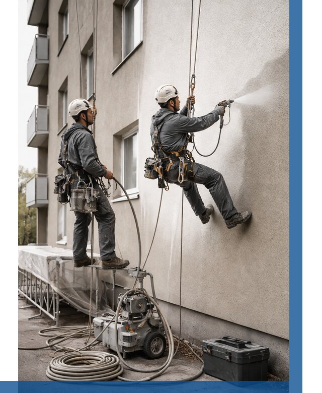 Безвоздушная покраска фасада в Юбилейном от 227 р/м² | ВЫСОТНИК-Юбл