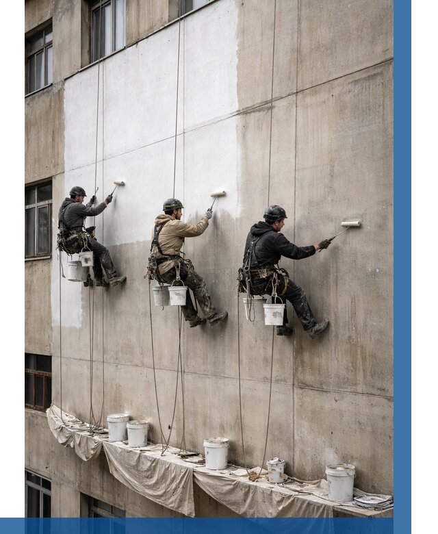 Покраска бетонного фасада в Юбилейном от 361 р за м2 | ВЫСОТНИК-Юбл