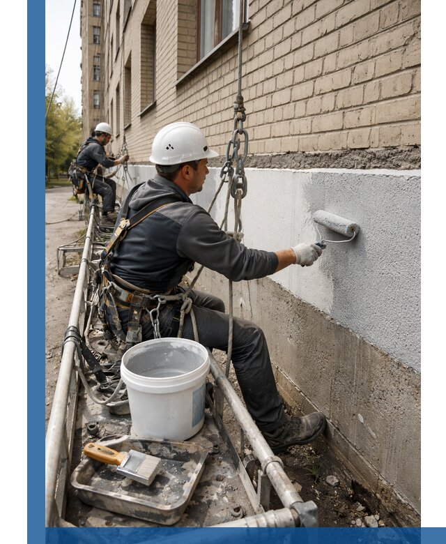 Окраска цоколя здания в Юбилейном профессионально и надежно