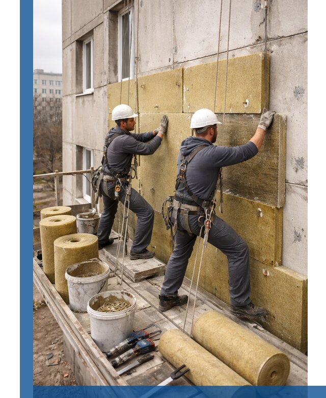 Утепление фасада минватой в Юбилейном под ключ с гарантией