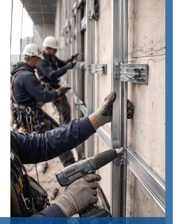 Монтаж подсистемы вентфасада в Юбилейном от 876 р. | ВЫСОТНИК-Юбл