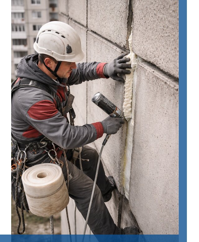 Утепление межпанельных швов в Юбилейном от 721 р. | ВЫСОТНИК-Юбл