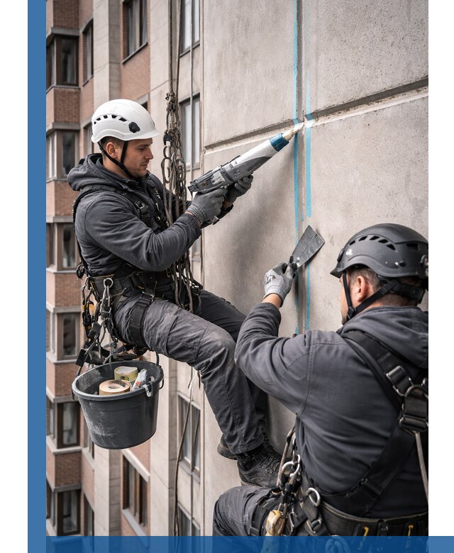 Вторичная герметизация швов фасада и кровли в Юбилейном