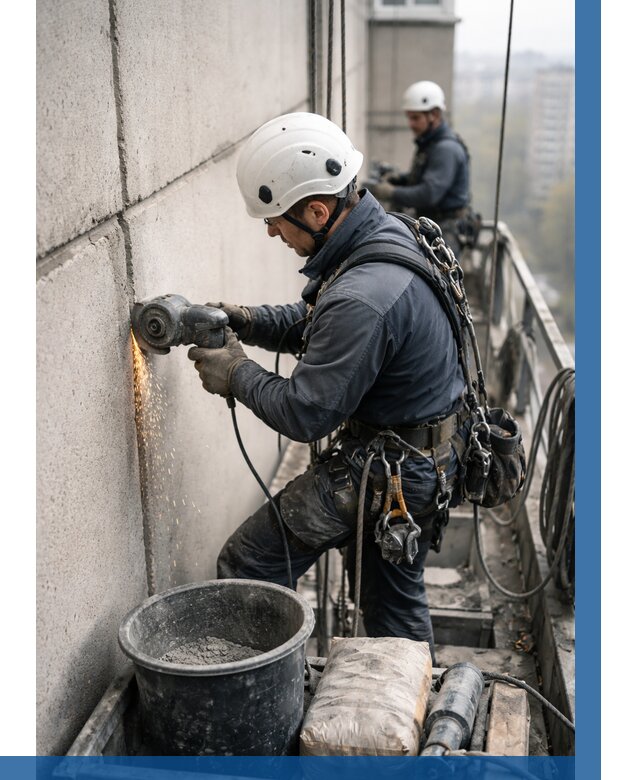 Штробление межпанельных швов в Юбилейном от 1236 р. | ВЫСОТНИК-Юбл