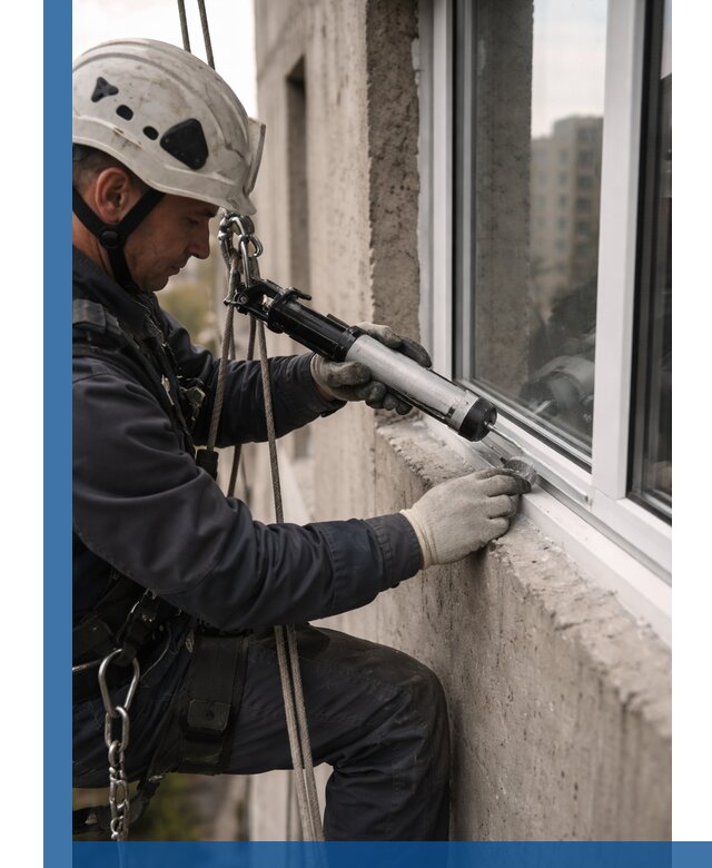 Герметизация оконных швов снаружи в Юбилейном профессионально