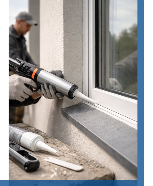 Герметизация монтажных швов окон в Юбилейном от 670 р. | ВЫСОТНИК-Юбл