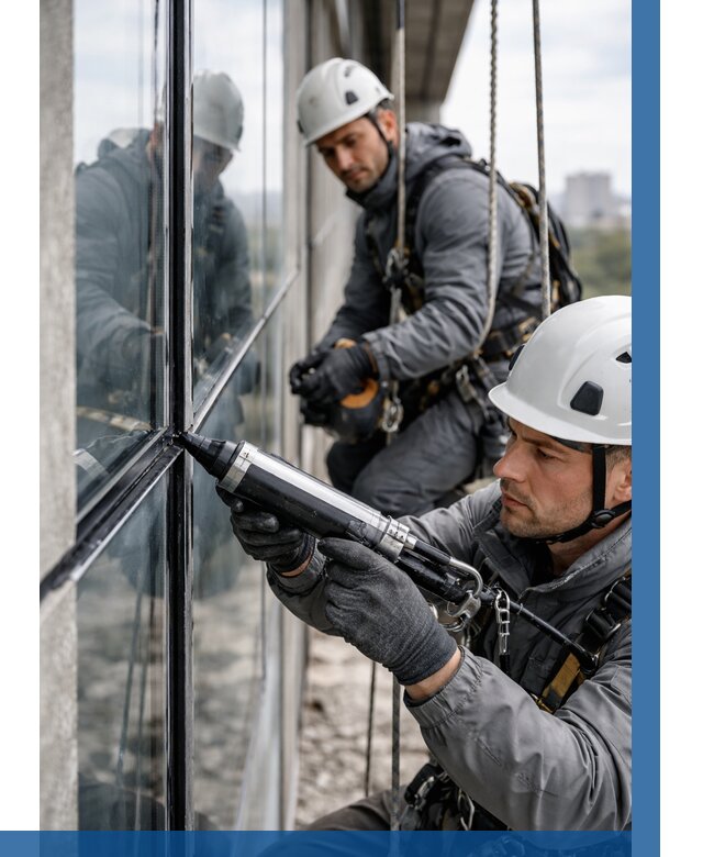 Герметизация витражных швов в Юбилейном от 670 р. | ВЫСОТНИК-Юбл