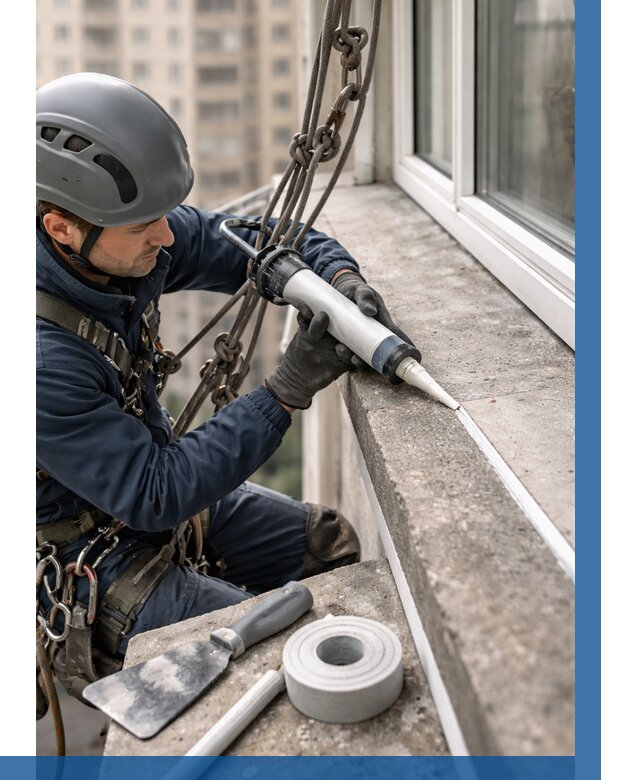 Герметизация балконного козырька в Юбилейном от 4636 р. | ВЫСОТНИК-Юбл