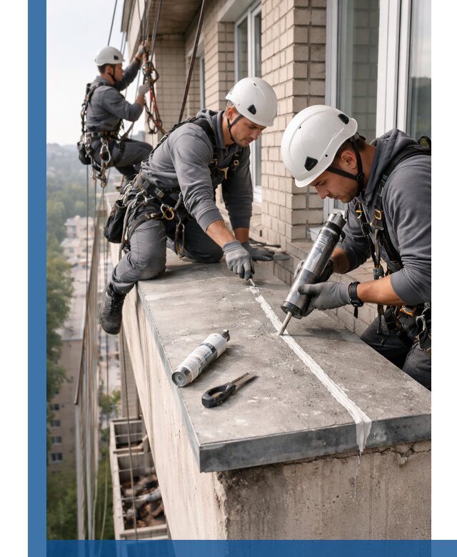 Герметизация балконного козырька в Юбилейном профессионально