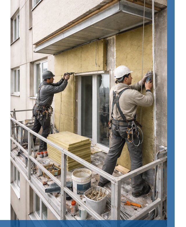 Утепление балкона снаружи в Юбилейном от 1648 р. под ключ ВЫСОТНИК-Юбл