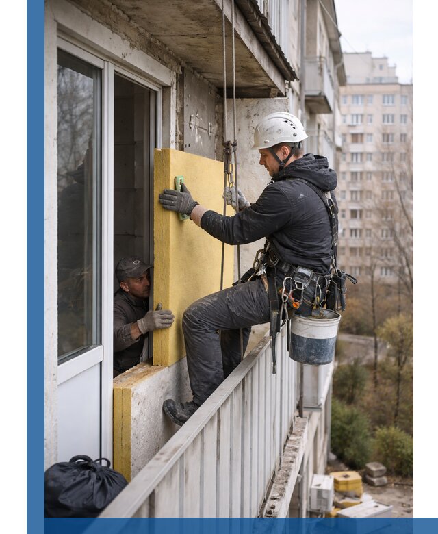 Профессиональное утепление балкона снаружи в Юбилейном под ключ