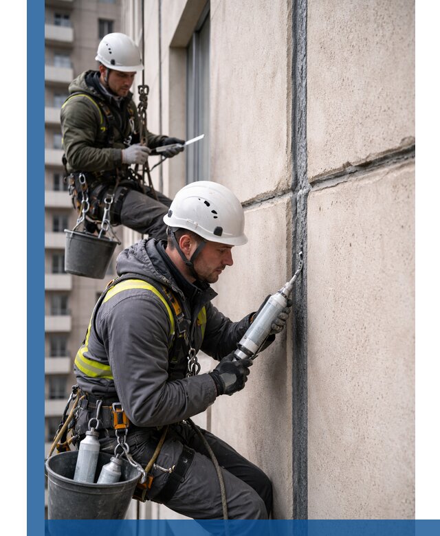 Герметизация деформационных швов фасада в Юбилейном качественно