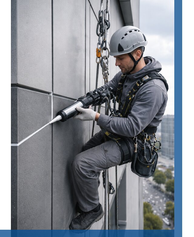 Герметизация стыков фасадных панелей в Юбилейном от 6697 р.| ВЫСОТНИК-Юбл