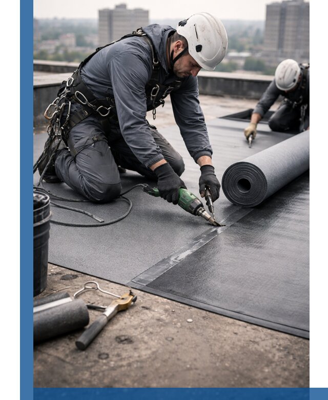 Ремонт мягкой кровли в Юбилейном с выездом промальпинистов