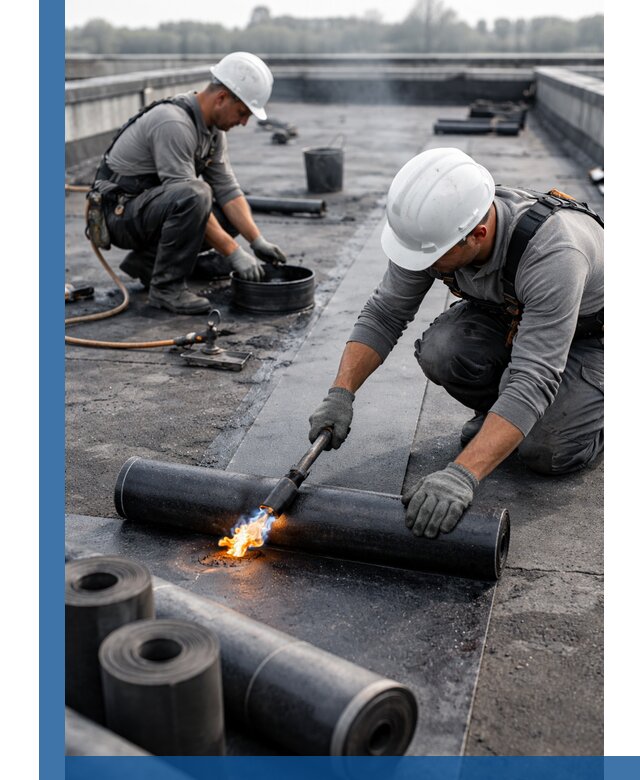 Ремонт рулонной кровли в Юбилейном герметизация и восстановление