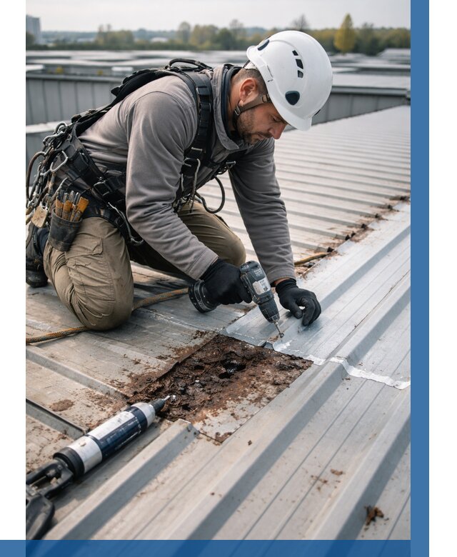 Ремонт профнастила на кровле в Юбилейном от 721 р. | ВЫСОТНИК-Юбл