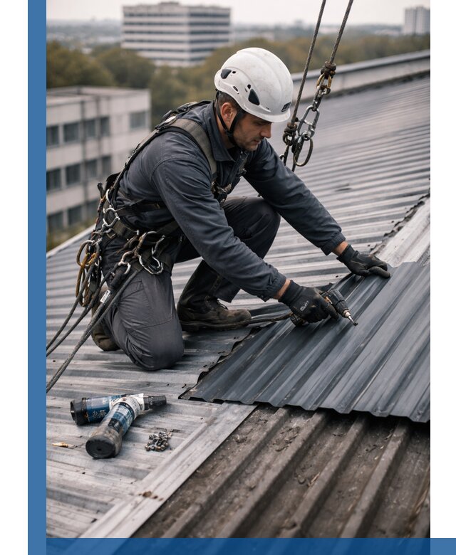 Ремонт профнастила на кровле в Юбилейном, работы под ключ