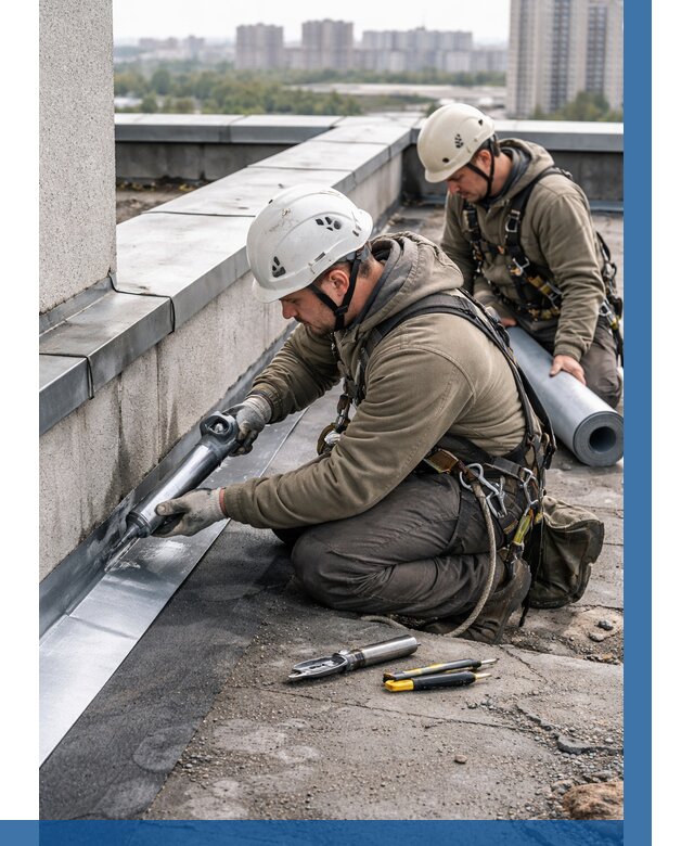 Ремонт кровельных примыканий в Юбилейном от 1236 р. | ВЫСОТНИК-Юбл