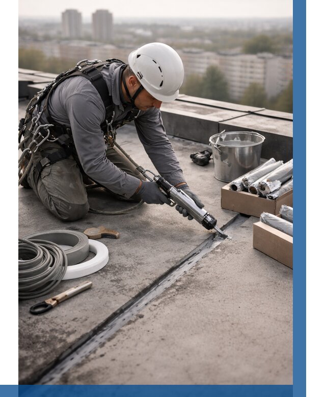 Герметизация швов кровли в Юбилейном от 464 р./м2 | ВЫСОТНИК-Юбл