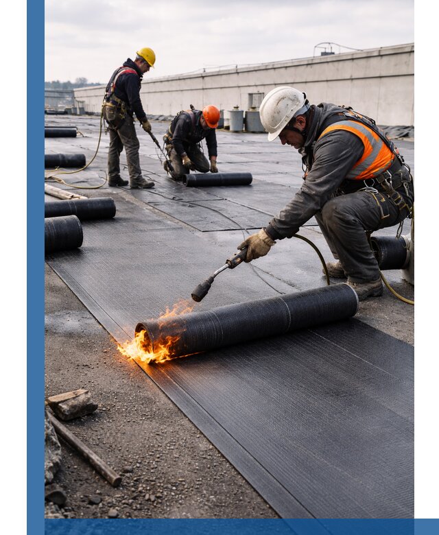 Монтаж наплавляемой кровли в Юбилейном профессионально