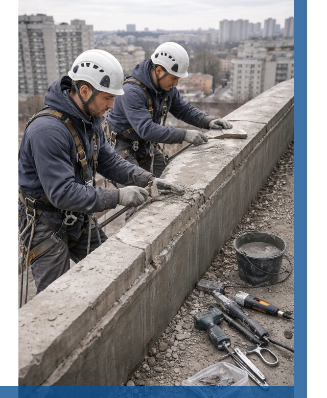 Ремонт парапета на кровле в Юбилейном от 1545 р. | ВЫСОТНИК-Юбл
