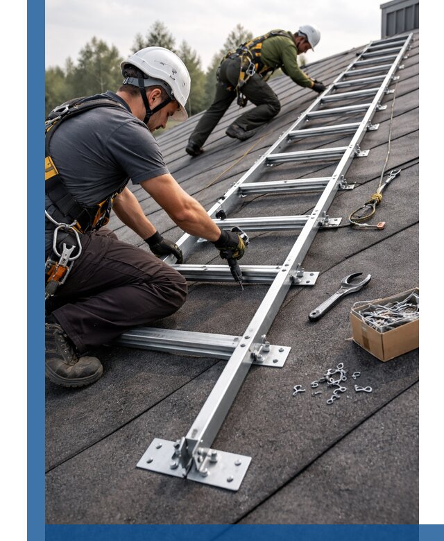 Профессиональный монтаж кровельной лестницы в Юбилейном под ключ