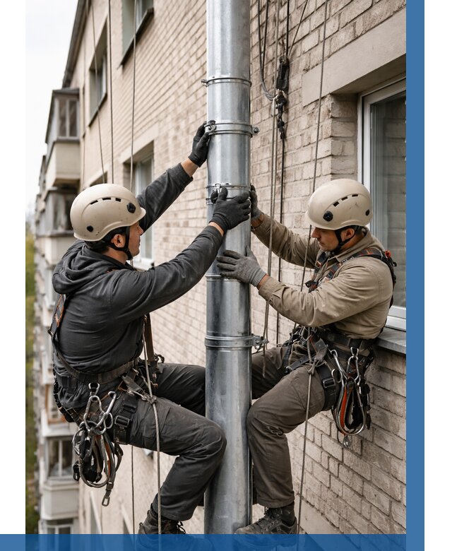 Замена водосточных труб в Юбилейном от 6697 р. | ВЫСОТНИК-Юбл