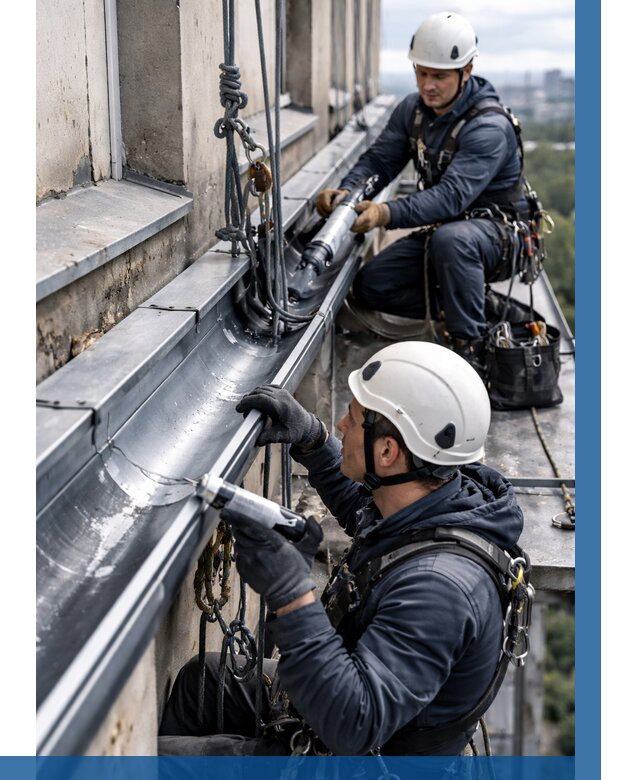 Ремонт водосточных желобов в Юбилейном от 6697 р. | ВЫСОТНИК-Юбл