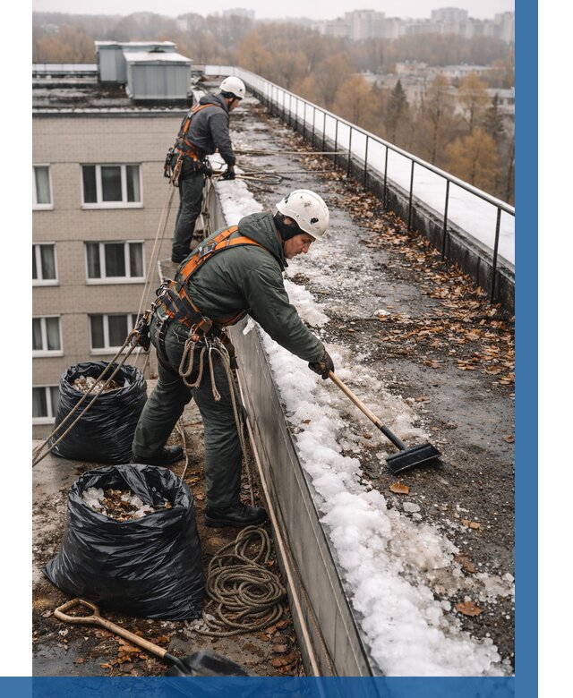 Очистка кровли по периметру в Юбилейном от 567 р. | ВЫСОТНИК-Юбл