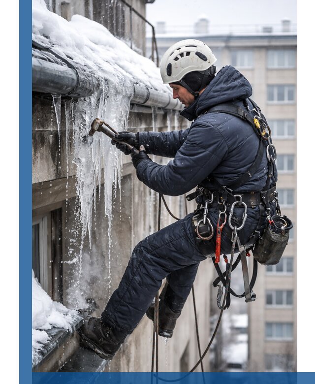 Удаление наледи и чистка водостоков в Юбилейном оперативно и безопасно