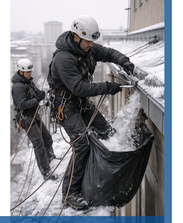 Аварийная очистка крыши в Юбилейном под ключ от 309 р. | ВЫСОТНИК-Юбл