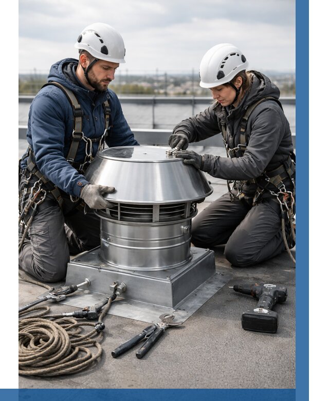 Установка дефлекторов на кровле в Юбилейном от 4636 р. | ВЫСОТНИК-Юбл