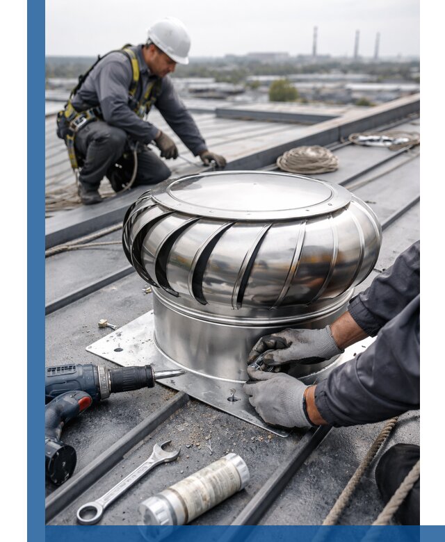 Установка дефлекторов на кровле в Юбилейном профессионально