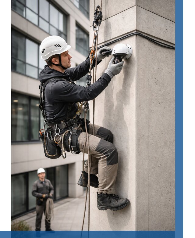 Монтаж камер видеонаблюдения на фасаде в Юбилейном от 8758 р.-ВЫСОТНИК-Юбл