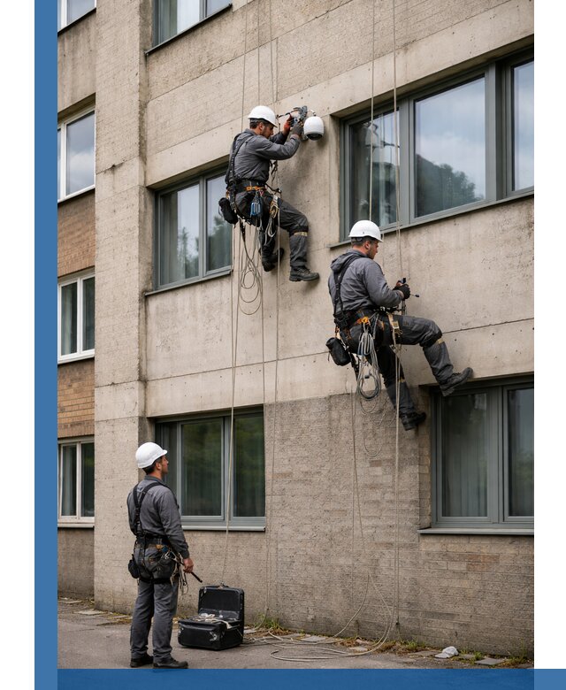 Монтаж фасадных камер видеонаблюдения в Юбилейном под ключ